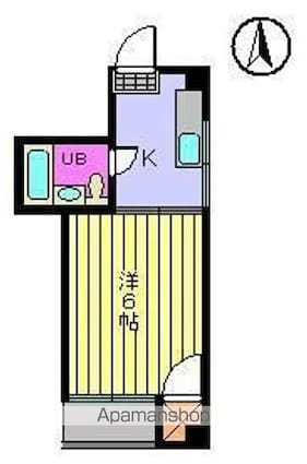 第４杉フラット[1K/16.31m2]の間取図