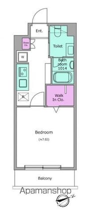 レジディア調布[1K/25.86m2]の間取図