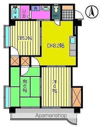 レジデンスＭ－１[3DK/53.56m2]の間取図
