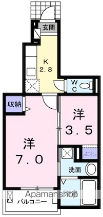 パークレジデンスⅡ[1K/31.65m2]の間取図