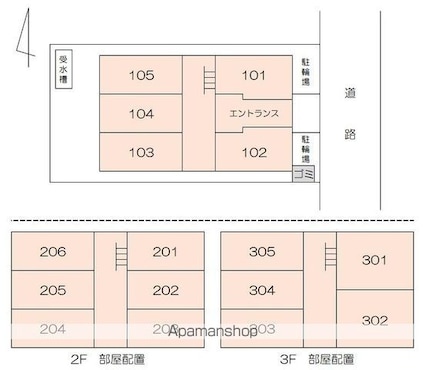 フローレス昭和町[1K/25.14m2]の配置図