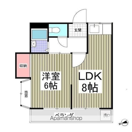 カーサベルテ[1LDK/31.59m2]の間取図