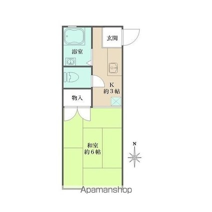 リバティハイツ[1R/20.46m2]の間取図