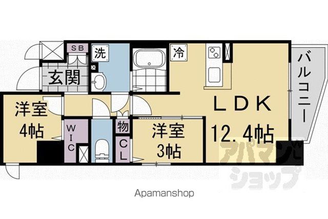 ソルテラスKYOTO西大路 瑠の間取り写真