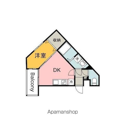 ＭＯＶＥ庚午北壱番館[1DK/28.58m2]の間取図
