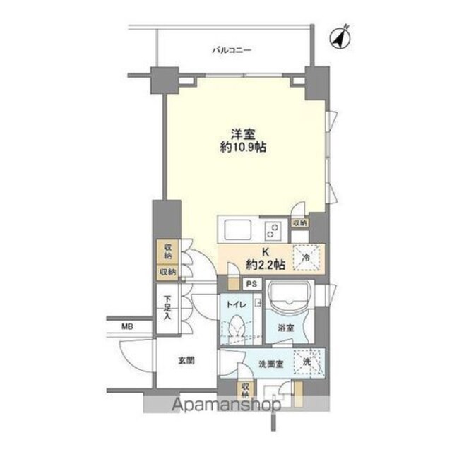 コスモリード市ヶ谷払方町[1R/37.72m2]の間取図
