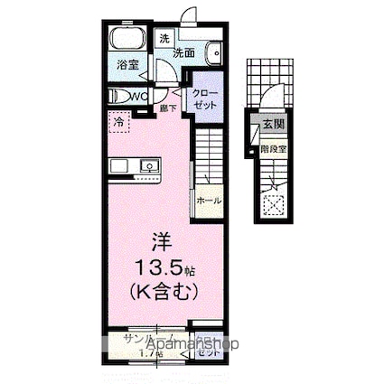ルーセンス[1R/40.94m2]の間取図