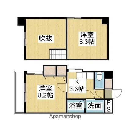 リューレント久米[2K/44.85m2]の間取図