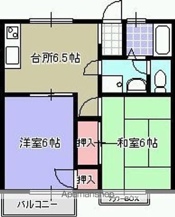 ハイツウィンディＢ[2DK/39.69m2]の間取図