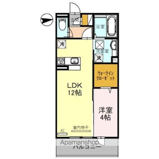 Ｄーｒｏｏｍ桑ノ木[1LDK/41.67m2]の間取図