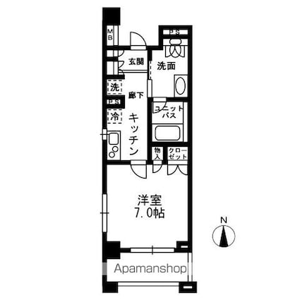 東京都新宿区中落合１丁目[1K/26.01m2]の間取図