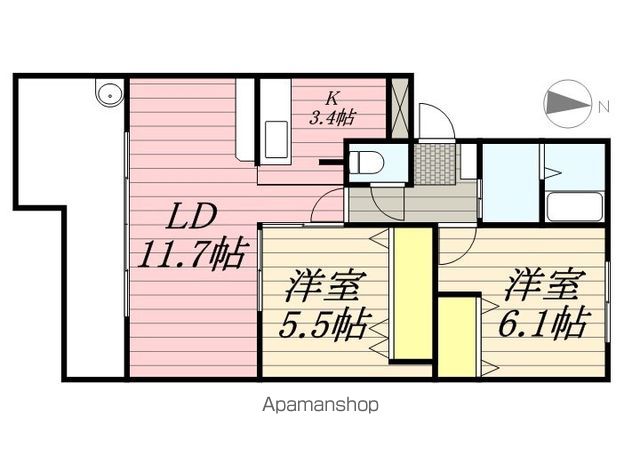 【岐阜市長良東のマンションの間取り】