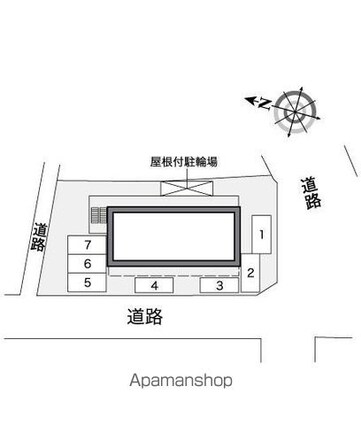 レオパレスメゾン長戸井[1K/19.87m2]の配置図