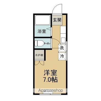 シーシャインⅢ[1R/17.35m2]の間取図