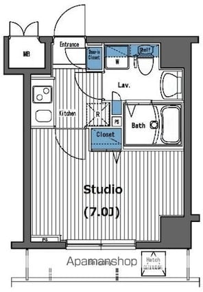 東京都新宿区西新宿５丁目[1K/22.47m2]の間取図