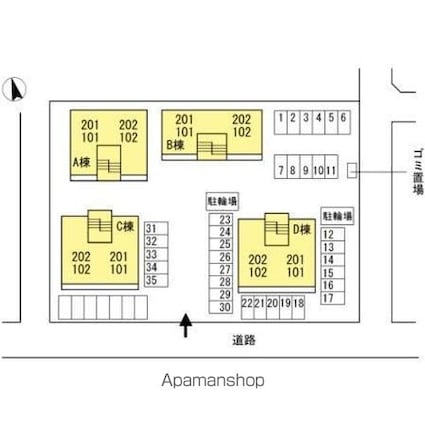 香川県高松市元山町[2LDK/59.58m2]の配置図
