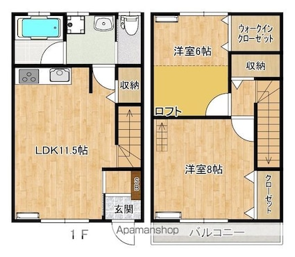 ゼフィーラⅠ[2LDK/66.24m2]の間取図