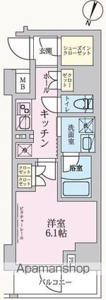 東京都杉並区方南２丁目[1K/27.46m2]の間取図