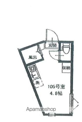 アーバンプレイス南阿佐ヶ谷ⅡＡ[1R/10.55m2]の間取図