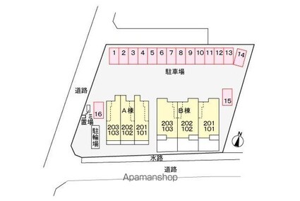 フラン・メゾン　Ａ[1K/34.15m2]の配置図