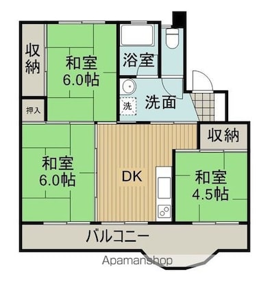 ピース・コーポラス瀬戸　Ⅰ[3DK/55.79m2]の間取図