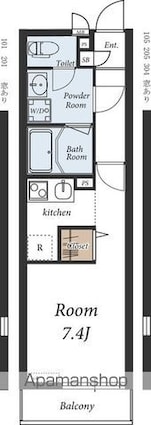リブリ・クロシェット[1K/26.08m2]の間取図