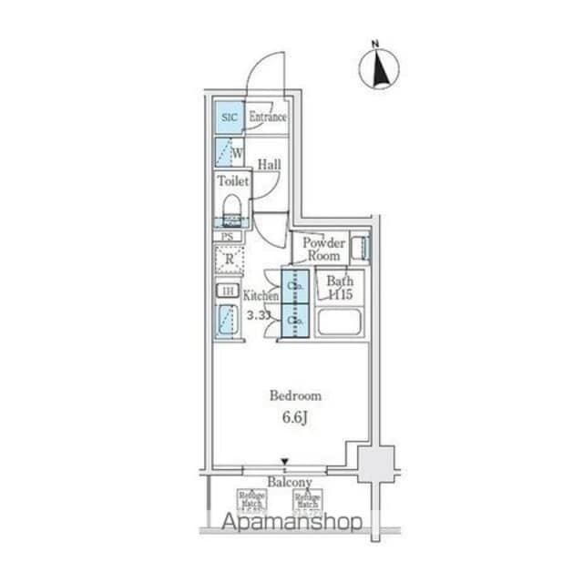東京都中野区中央１丁目[1R/26.14m2]の間取図
