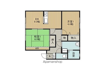 パストラーレ高島Ａ棟[2DK/55.44m2]の間取図