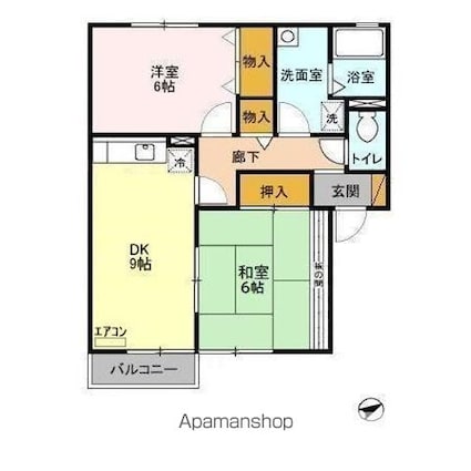 プラムヴィラ[2DK/55.2m2]の間取図