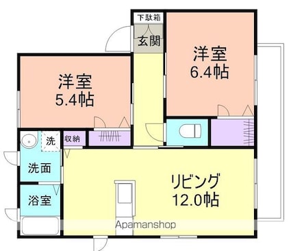 シャーメゾン今福[2LDK/54.81m2]の間取図