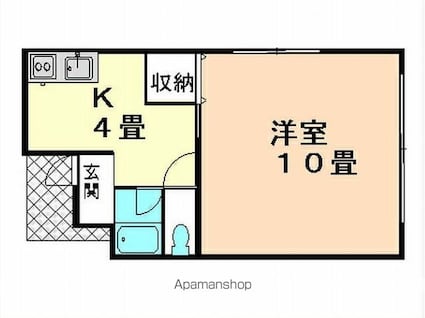タウン沢里[1K/31.74m2]の間取図