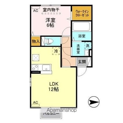 ファーストスクエア　Ｃ[1LDK/45.42m2]の間取図