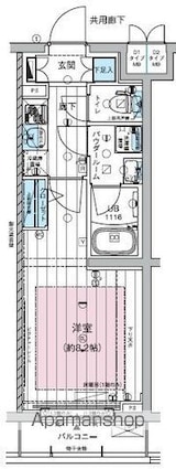 メインステージ板橋蓮根Ⅱ[1K/25.95m2]の間取図