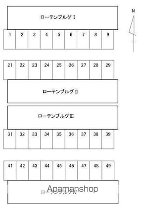 ローテンブルグⅠ[1K/24m2]の配置図