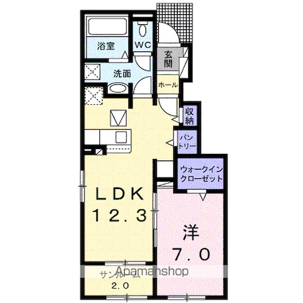 プリートＣ[1LDK/50.42m2]の間取図