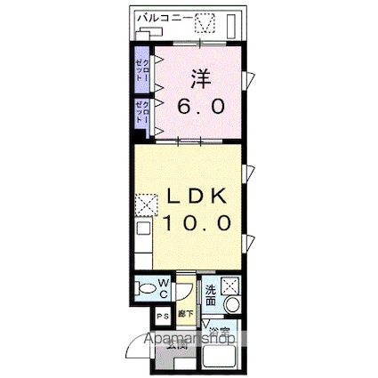 ヴェルヴェーヌ[1LDK/40.01m2]の間取図