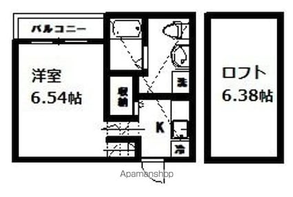 Ｇｒｅｅｎ　Ｈｉｌｌｓ　Ｋｉｔａｙａｍａ[1K/21.06m2]の間取図