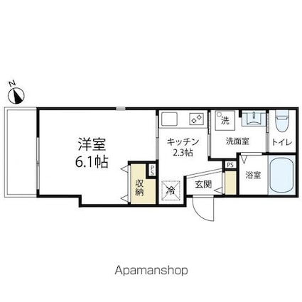 ＫＳＧ第３ステージ[1K/23.41m2]の間取図