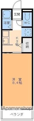 サンテラス昭和町[1K/24.26m2]の間取図