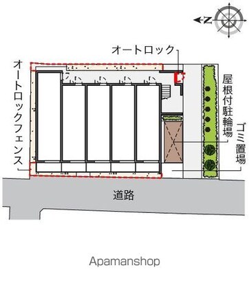 クレイノフルブルーム[1K/23.3m2]の配置図