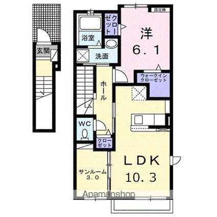 カーサ・グランデ　Ｂ[1LDK/51.64m2]の間取図