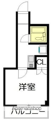 グロージェン代沢[1K/16.5m2]の間取図