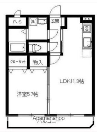 マリベールはやしまち[1LDK/40.8m2]の間取図