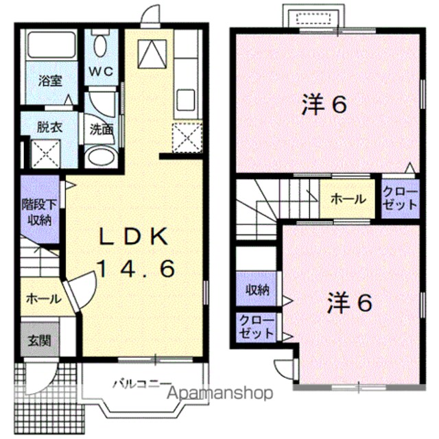 パミドーリⅡ[2LDK/60.24m2]の間取図