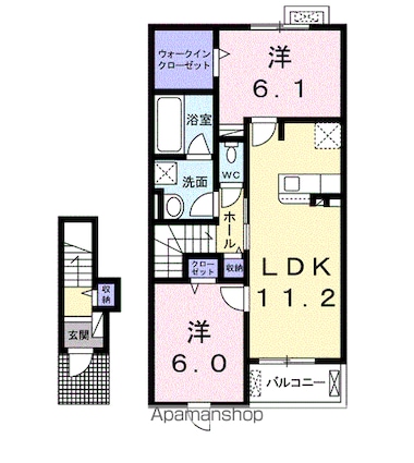 ラントベルク　Ａ[2LDK/59.09m2]の間取図
