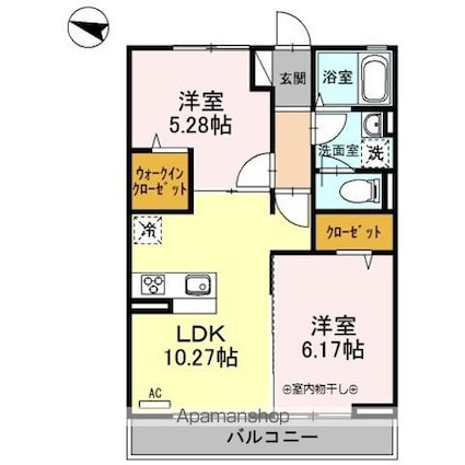 プランドール水元公園[2LDK/48.79m2]の間取図
