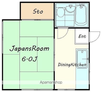 カーサ三河[1K/20m2]の間取図