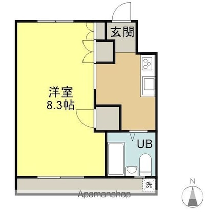 白鷺ハイツ[1K/24m2]の間取図