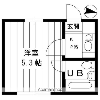 東京都目黒区中町２丁目[1K/13.1m2]の間取図