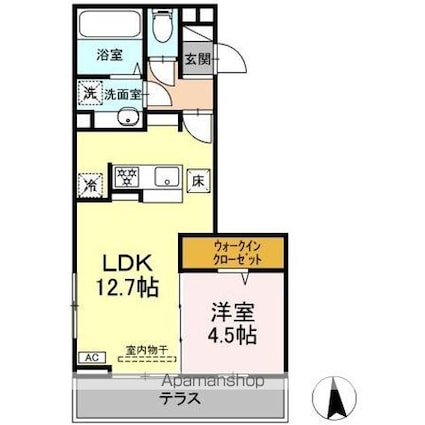 ＣｏｕＲ１８高宮Ｅ[1LDK/41.94m2]の間取図